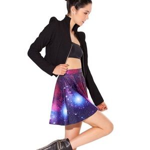 BLACKMILK CLOTHING Purple Galaxy Skater Skirt